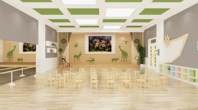 现代幼儿园多功能厅3D模型下载